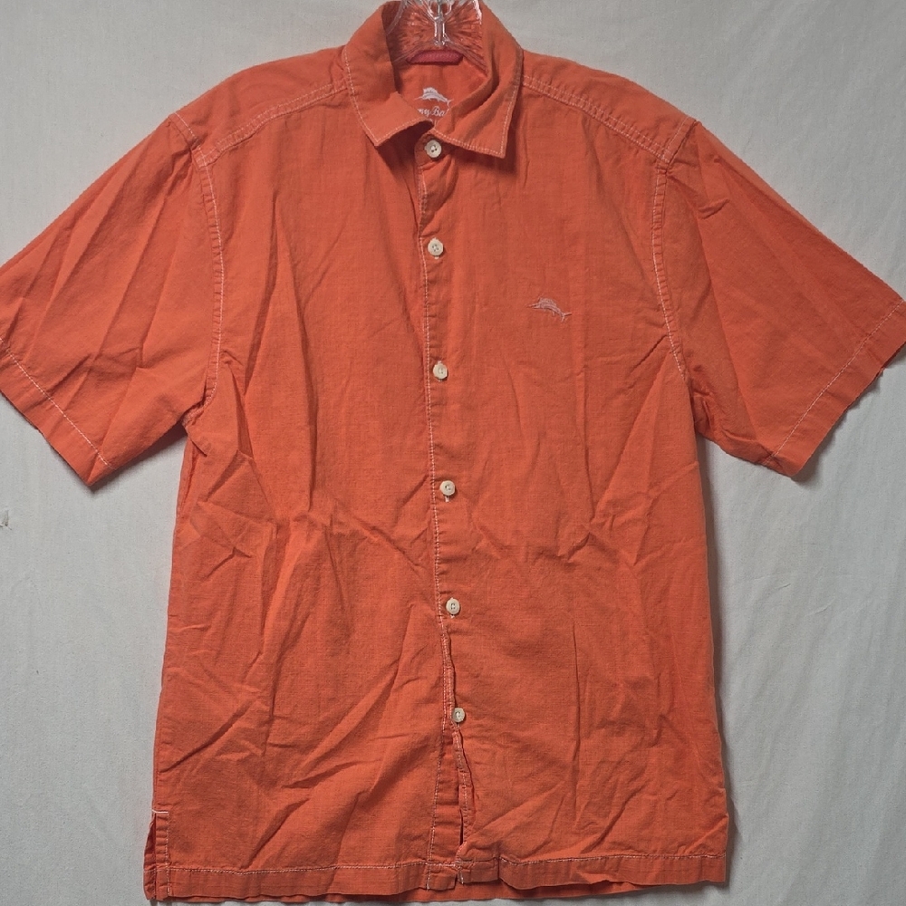 Tommy Bahama Men's Burnt Orange Casual Button Up Shirt Small